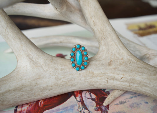 Turquoise Cluster Ring - Size 6.5