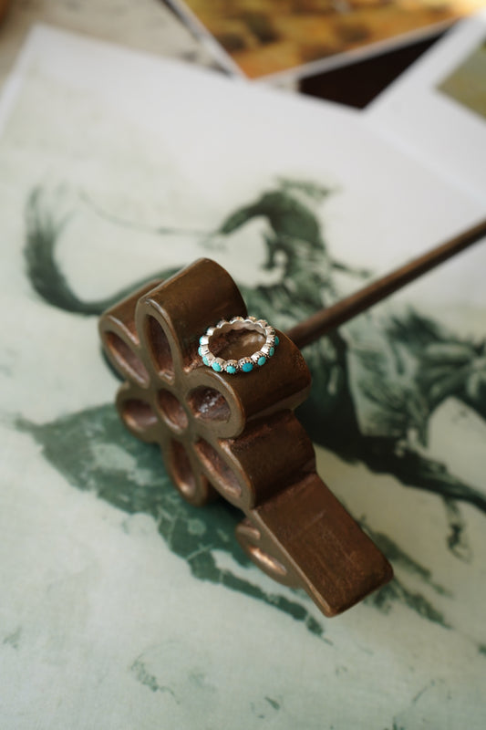 Turquoise Infinity Ring - Sz 7