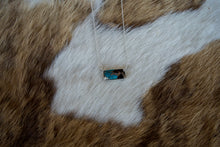 Load image into Gallery viewer, Dainty White Buffalo &amp; Turquoise Bar Necklace