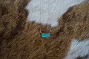 Dainty Turquoise Bar Necklace