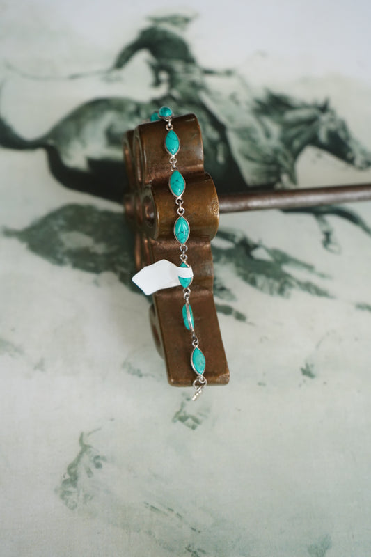 Oval Turquoise Clasp Bracelet