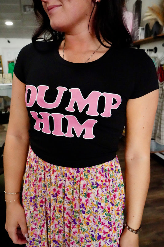 Dump Him Black Cropped Tee