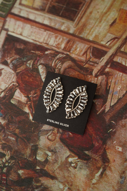 Tamara Benally Turquoise Oval Swirl Earrings