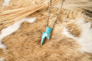 Turquoise Lightning Bolt Necklace