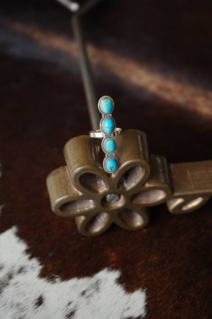 4 Stone Turquoise Ring - Sz 10