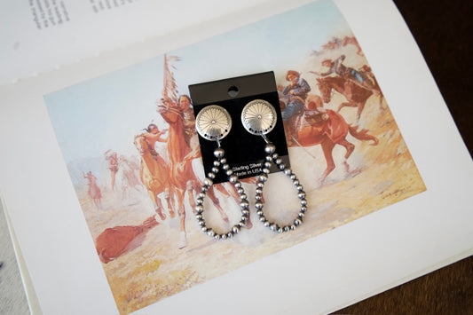 Post Concho Studs with Navajo Pearls