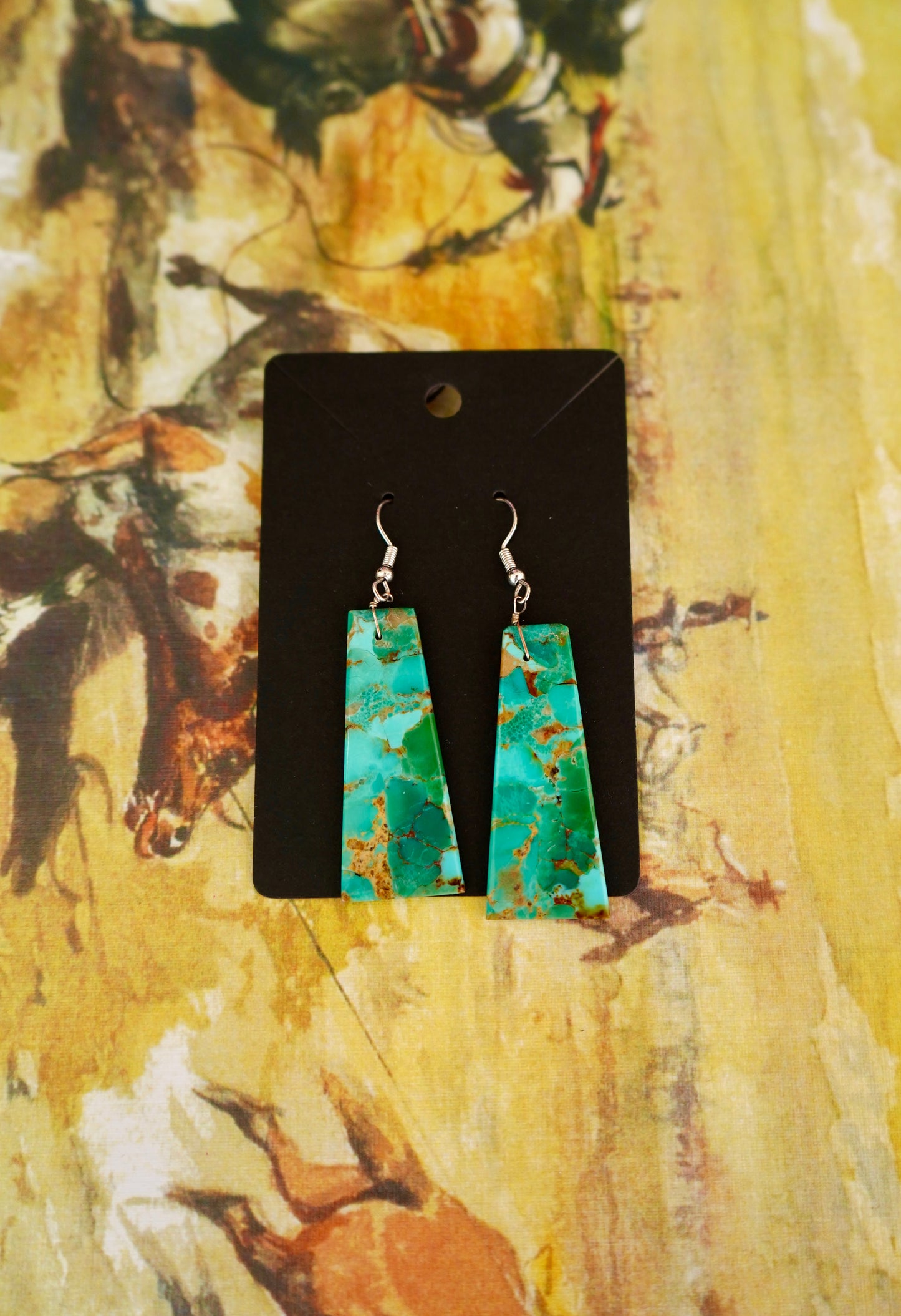 Jameson Pete Turquoise Slab Fish Hook Earrings