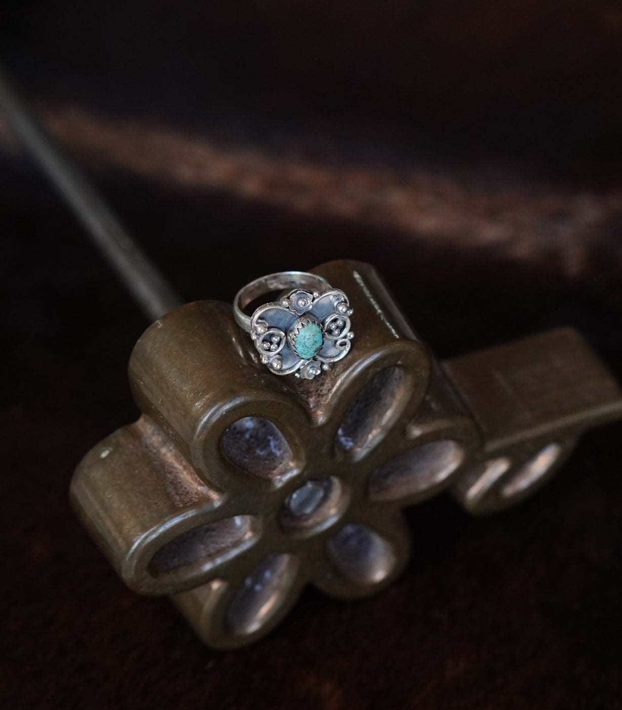 Turquoise Butterfly Ring - Sz 7