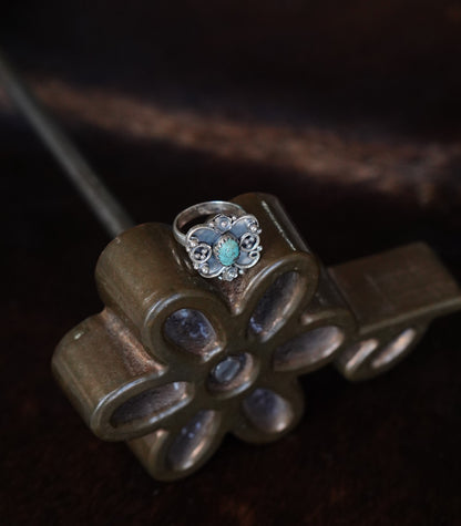 Turquoise Butterfly Ring - Sz 7