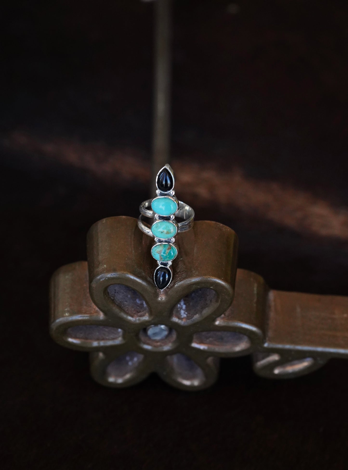5 Stone Turquoise Rings