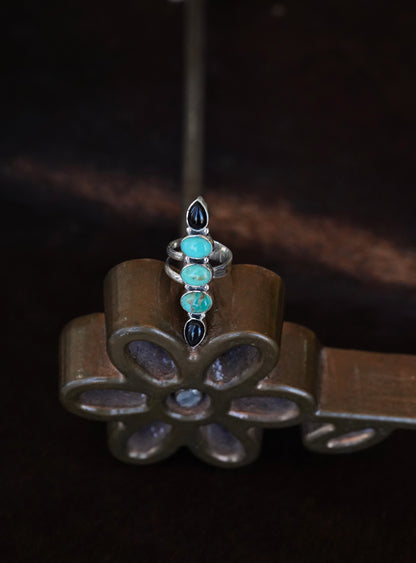 5 Stone Turquoise Rings