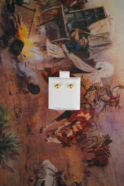 Gold Pearl Stud Earrings