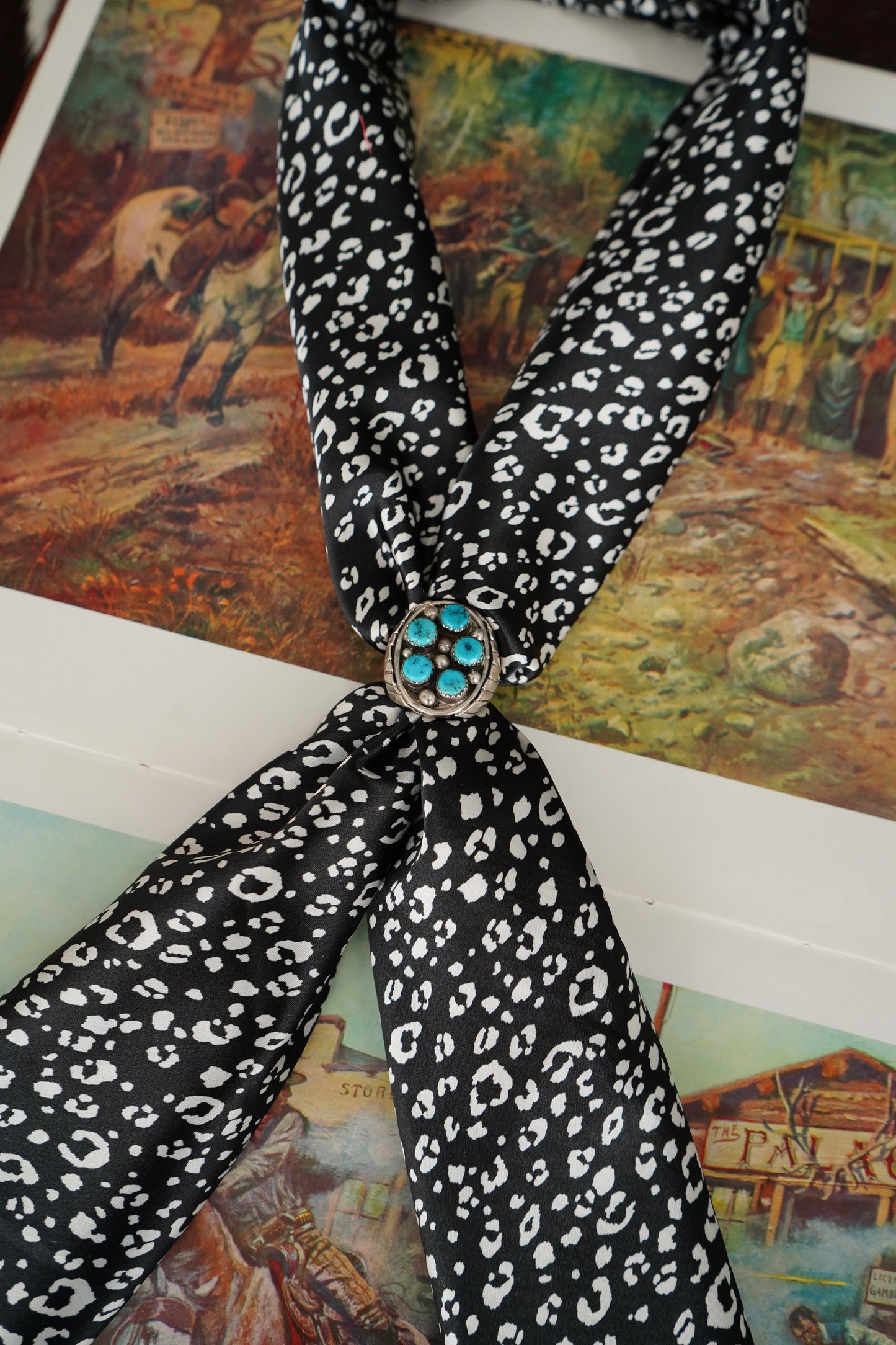 Black & White Dainty Cheetah Wild Rag