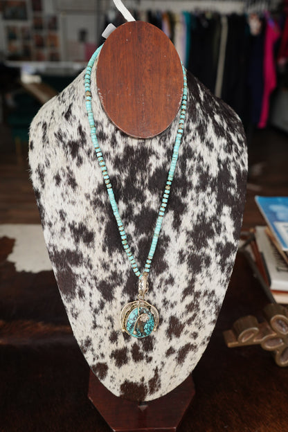 Vintage Nevada Turquoise Statement Necklace