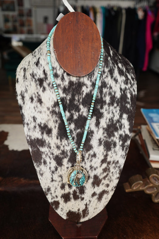 Vintage Nevada Turquoise Statement Necklace