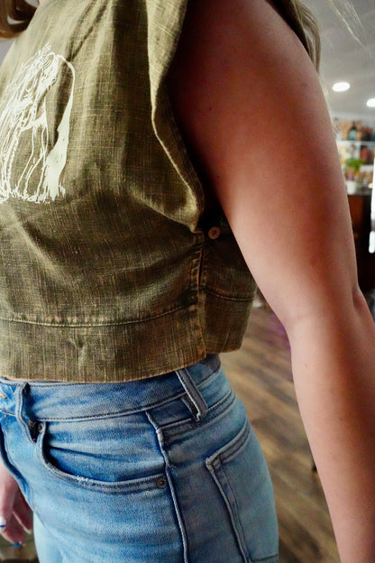 Spite Acid Wash Muscle Crop Tank