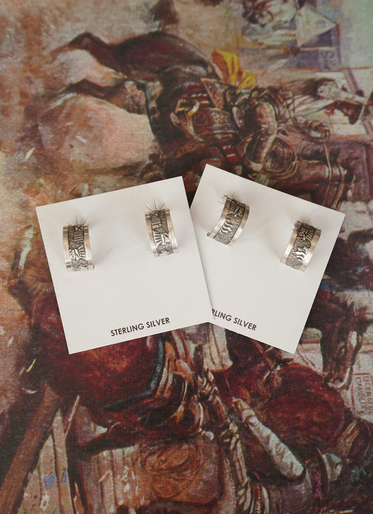 Elaine Becenti Stamped Half Hoop Earrings