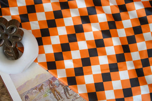 Black, White, & Orange Checkered Wild Rag