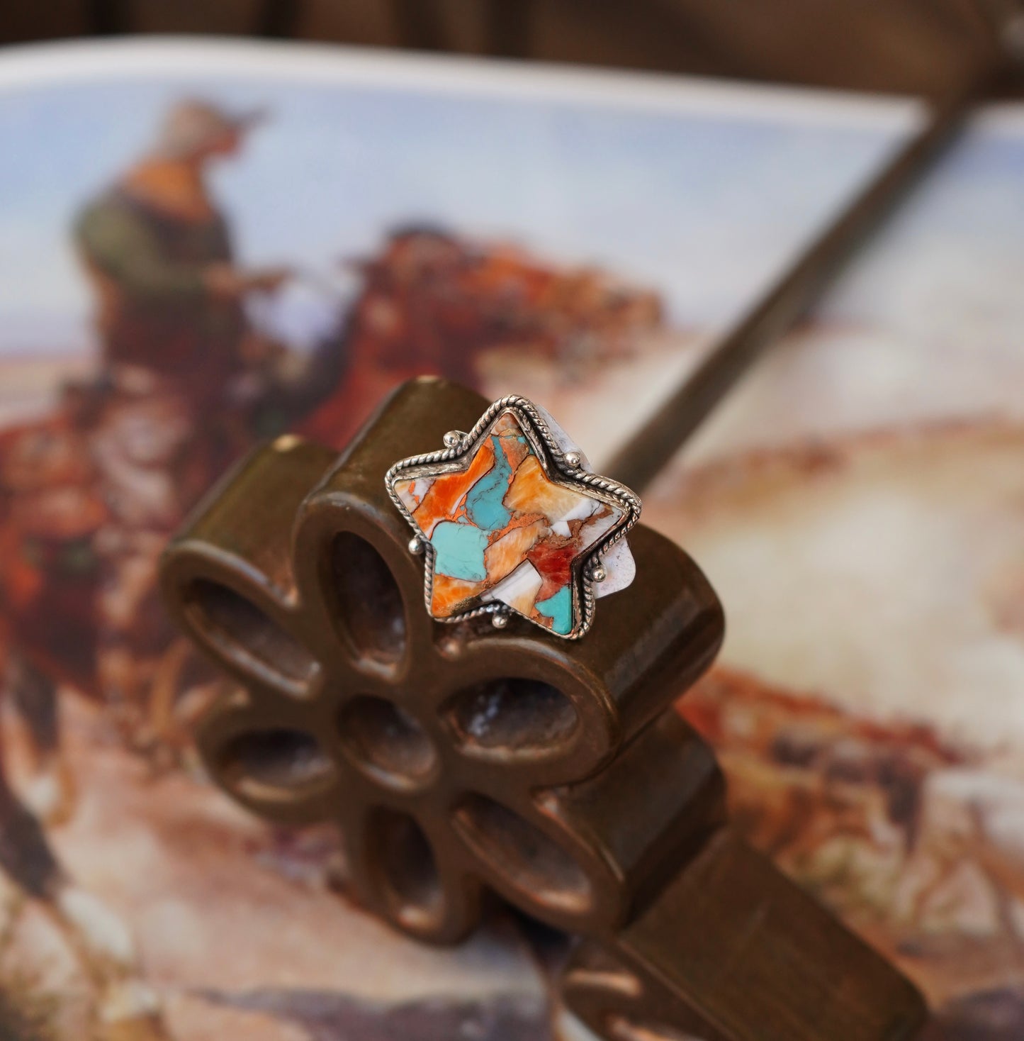 Turquoise Star Rings - Adj