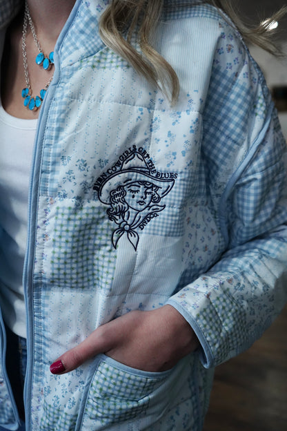 Cowgirls Cry Blue Quilt Jacket