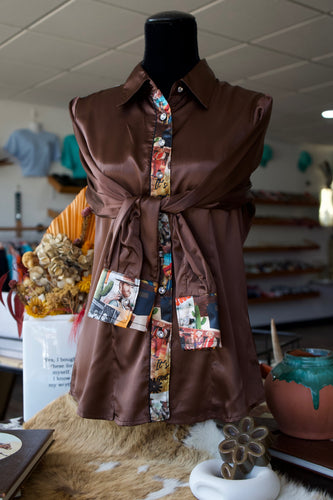 L - Cowboy Classics on Brown Button Down