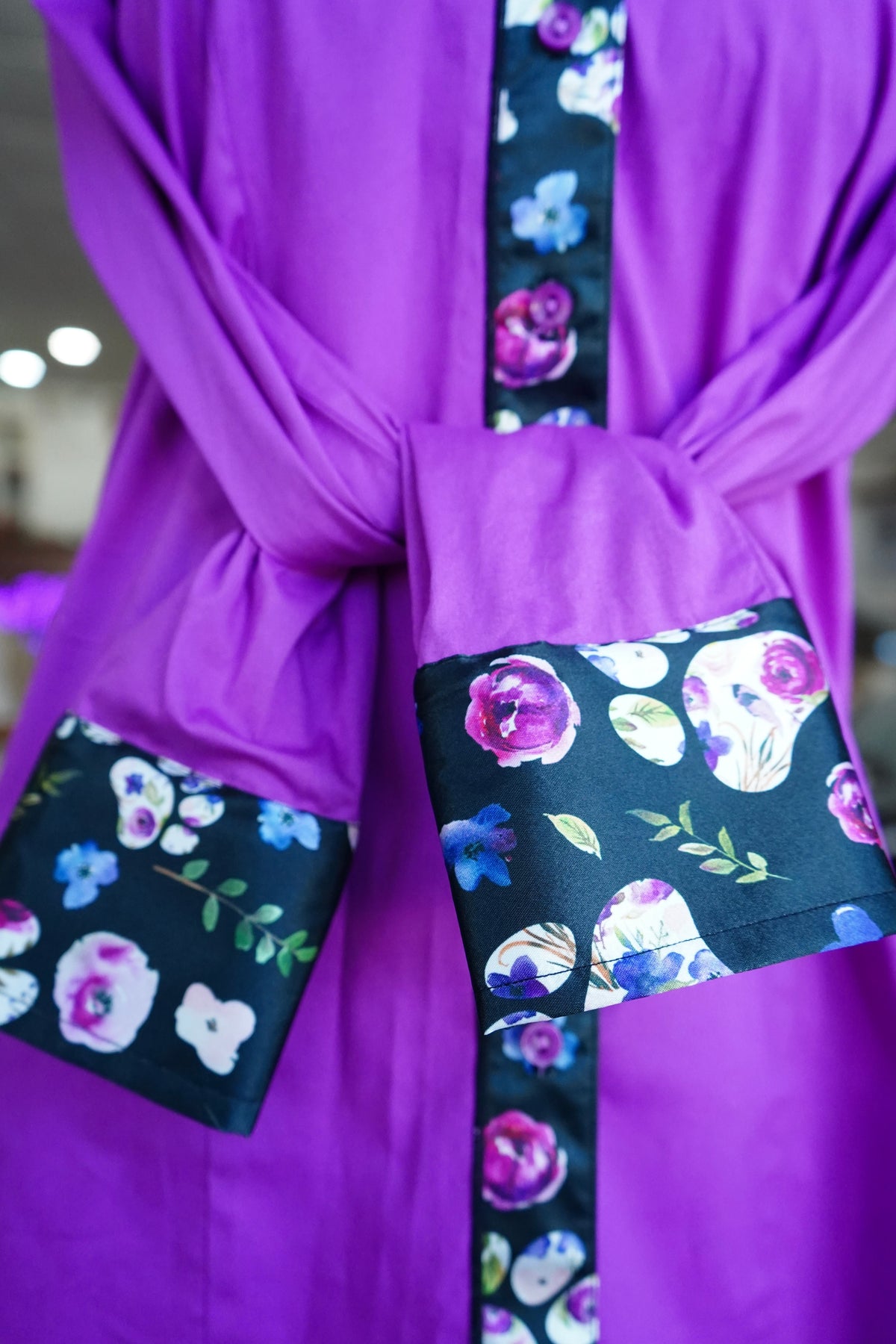 XL - Floral Paw Prints on Magenta Cotton Button Down