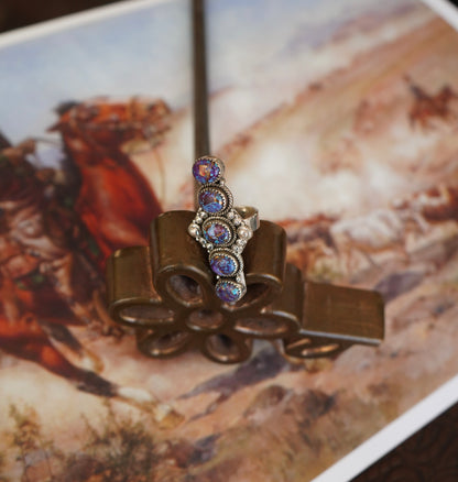 Purple Mojave 5 Stone Statement Ring - Adj