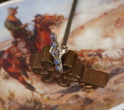 Purple Mojave 5 Stone Statement Ring - Adj