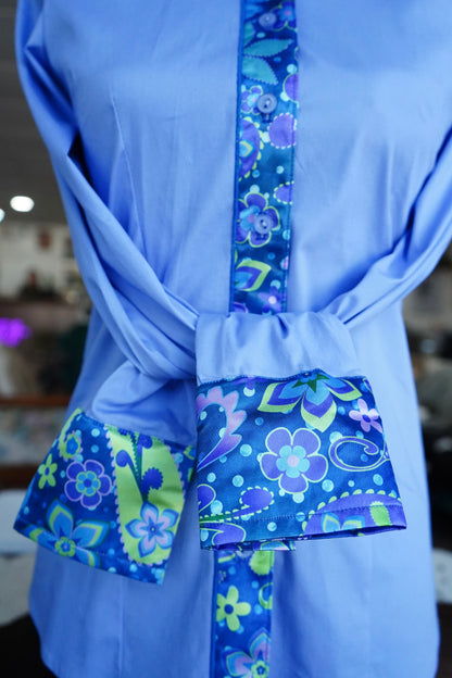 M - Mystery Van Floral on Lilac Cotton Button Down
