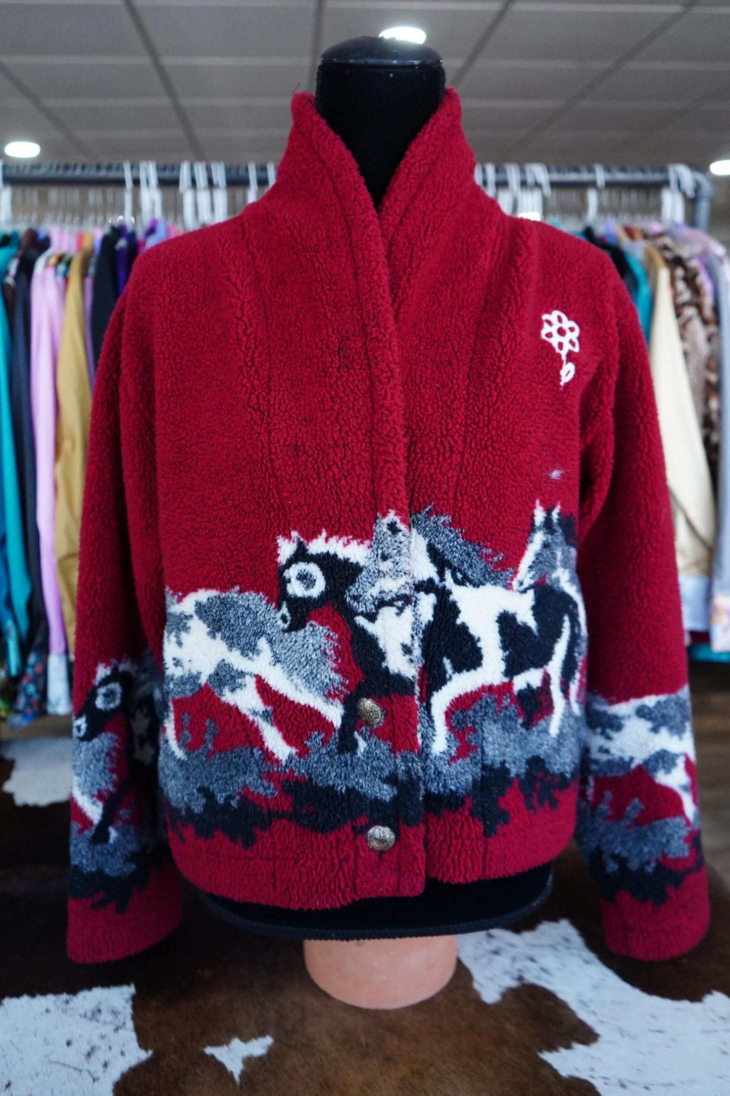 M - Sherpa Horse Jacket w/ Daisy Brand Jacket