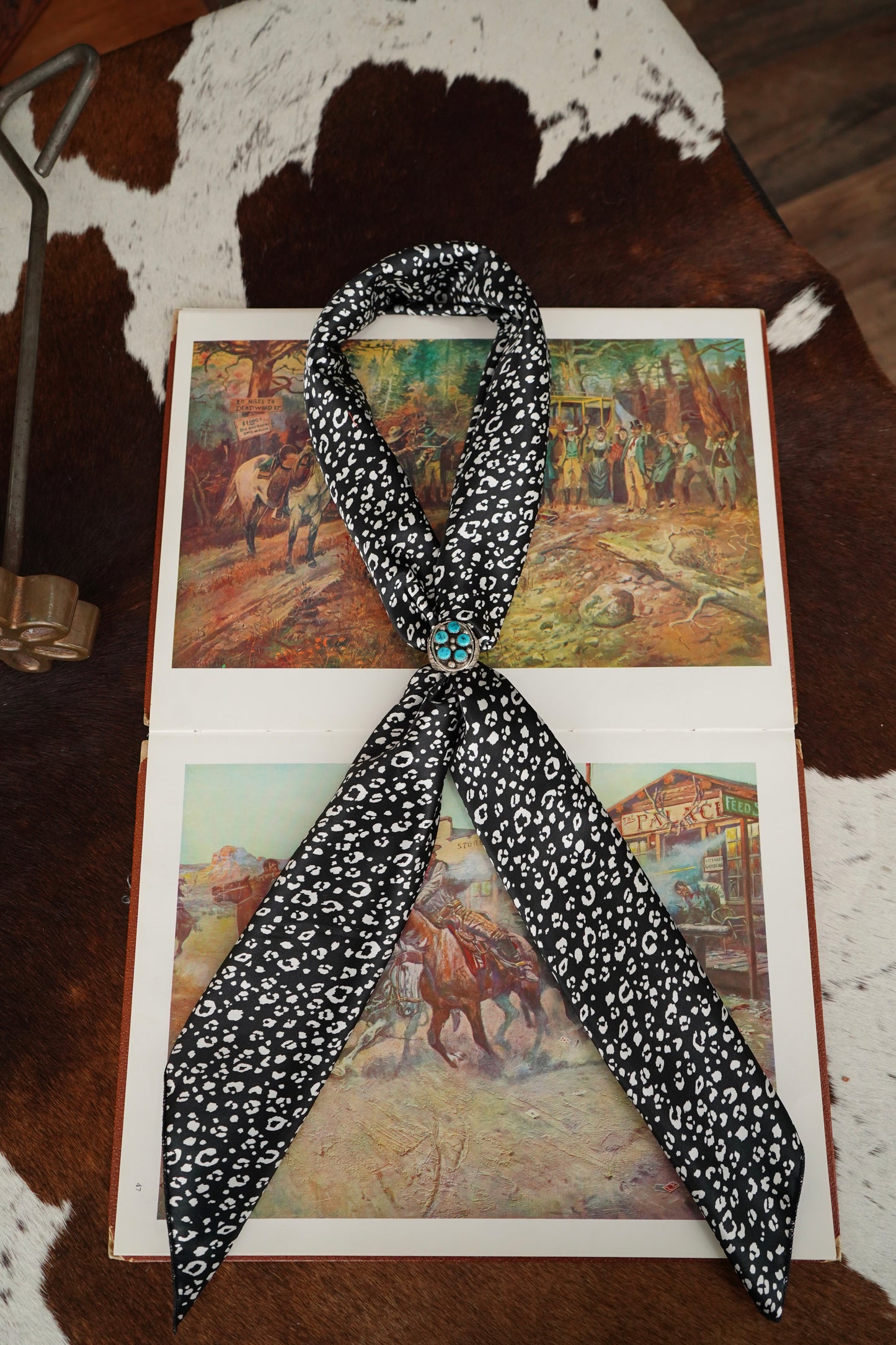 Black & White Dainty Cheetah Wild Rag