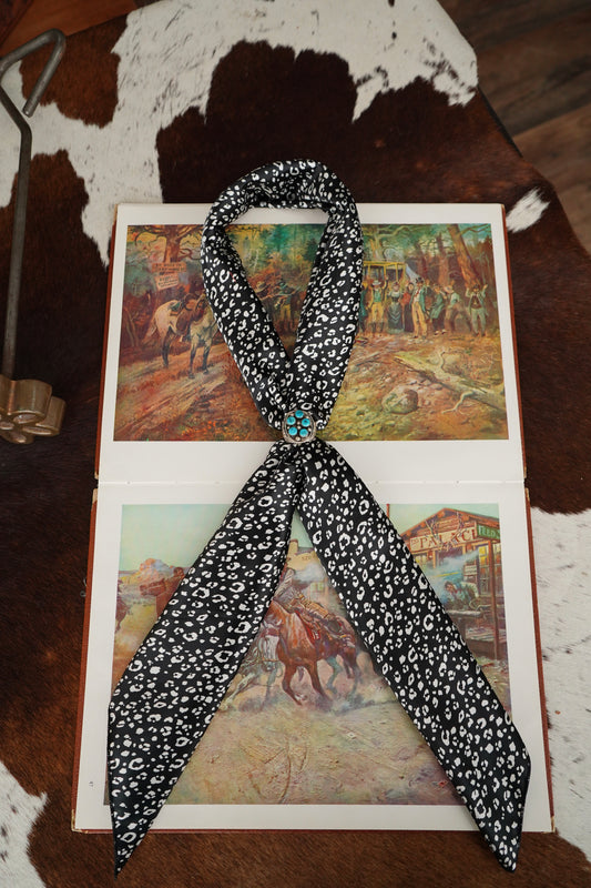 Black & White Dainty Cheetah Wild Rag
