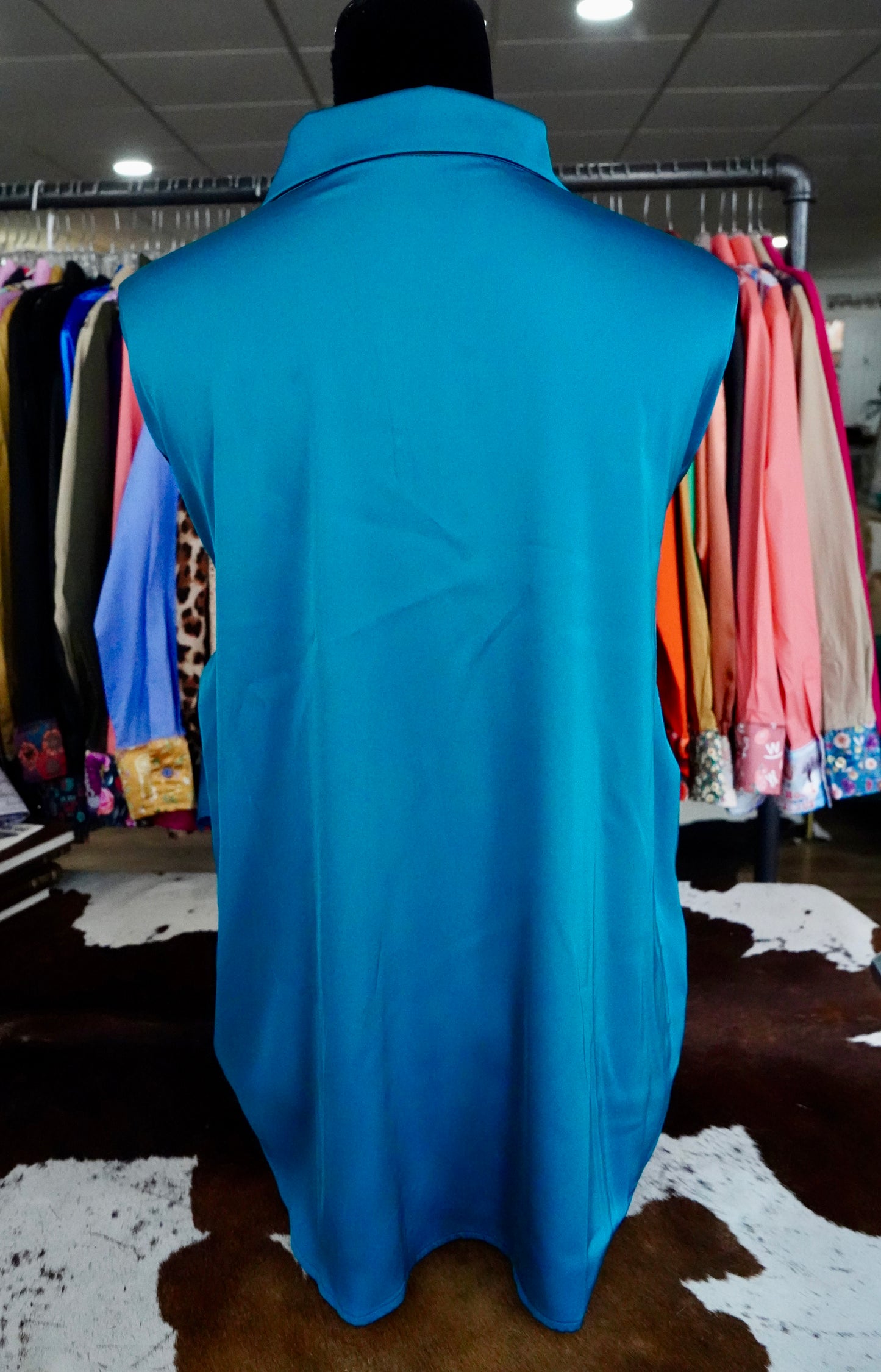 Branded Flowy Satin Button Downs