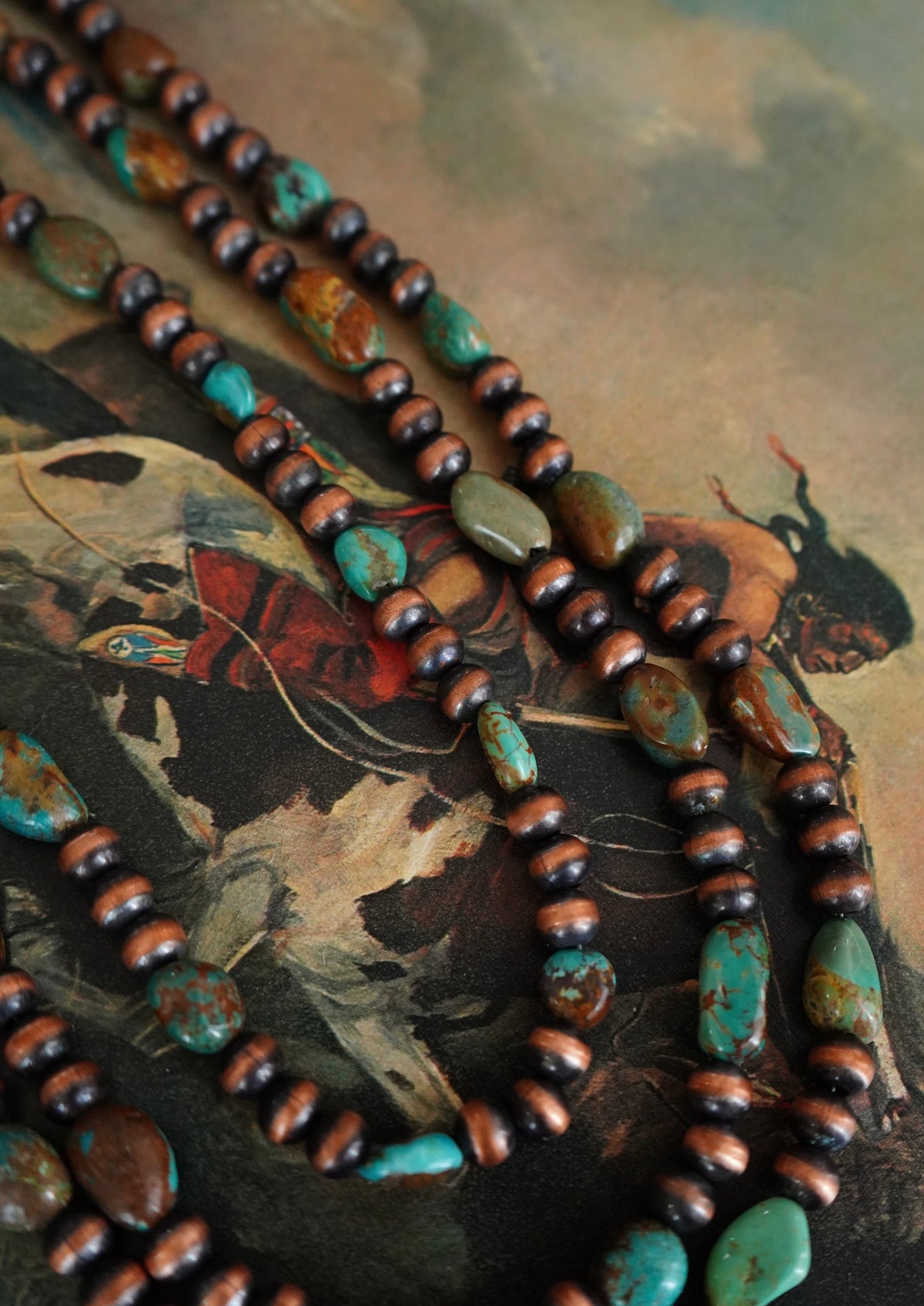 8mm Copper Pearls w/ Turquoise Necklaces