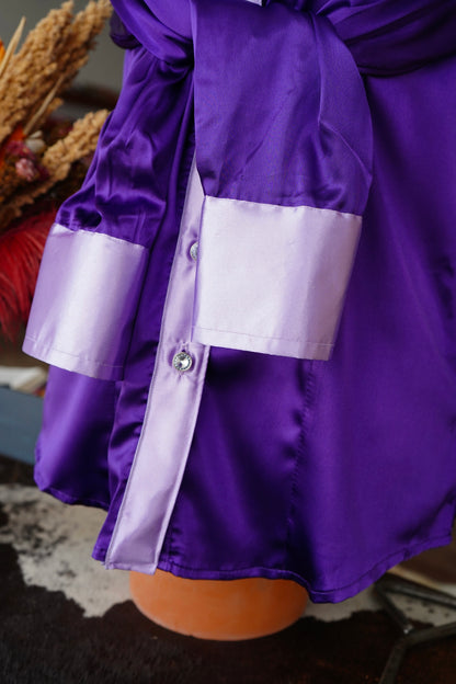 3XL - Purple Satin w/ Lavender Button Down