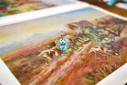 Turquoise, Sterling Silver & Red Coral Men’s Rings - Sz 9-13.5