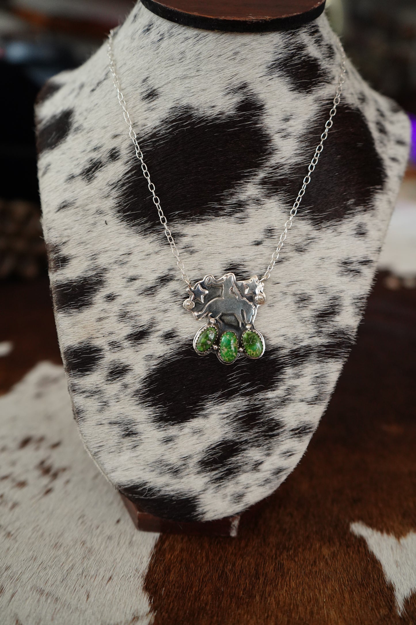 3 Stone Sonoran Gold Turquoise Bronc Necklace