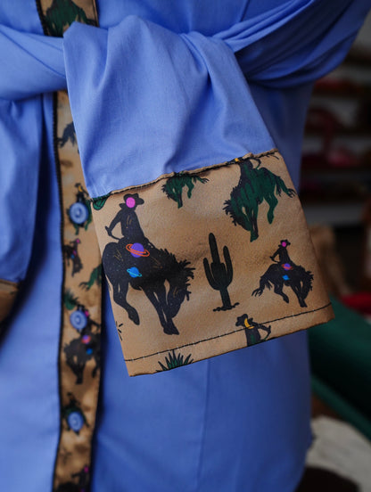 S - Space Cowboy on Lilac Cotton Button Down