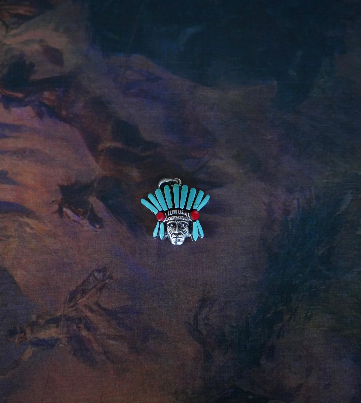 Inlay Chief Head Pendants