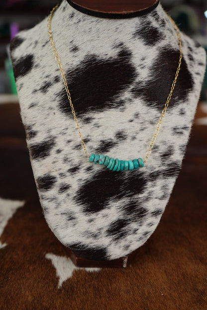 Red Skin Turquoise 14K Gold Plated Necklace