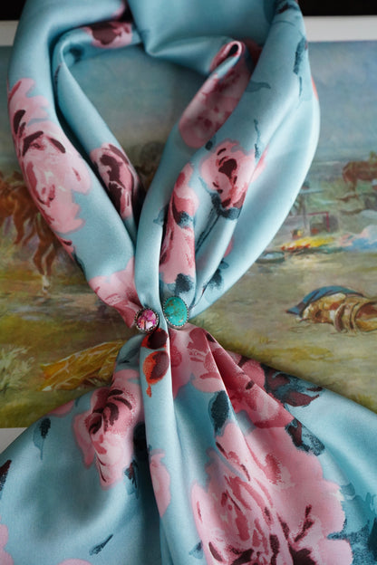Pink Painted Floral DS Wild Rag
