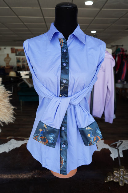 L - Lilac Cotton w/ Smokey Buckers Button Down