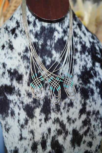 Vintage Turquoise Liquid Silver Necklaces