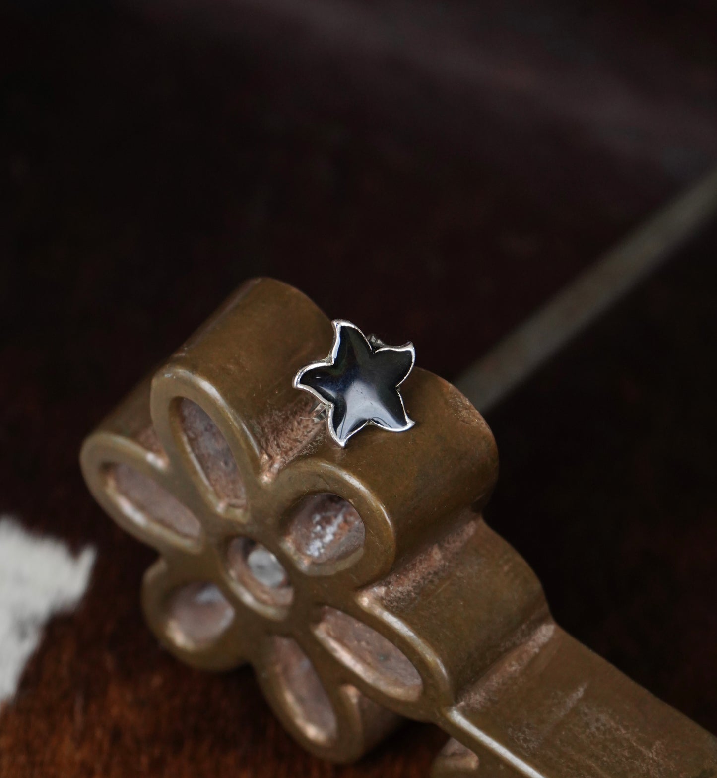 Black Onyx Star Ring - Adj