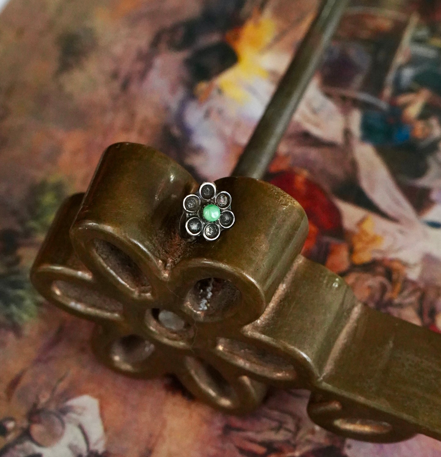 Vintage Dainty Flower Ring - Sz 2