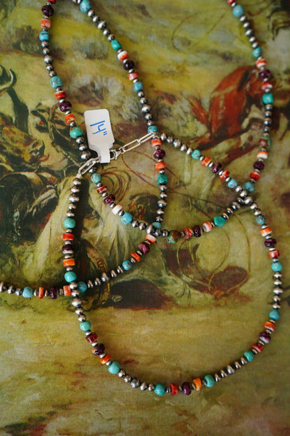 Multi Oyster & Turquoise & Sterling Silver Pearl Necklaces