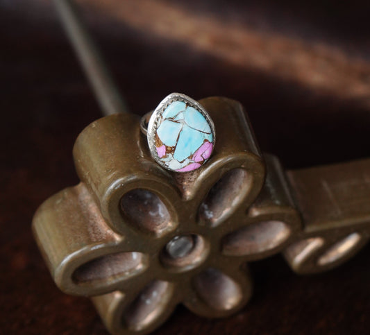 Cotton Candy Teardrop Ring - Adj