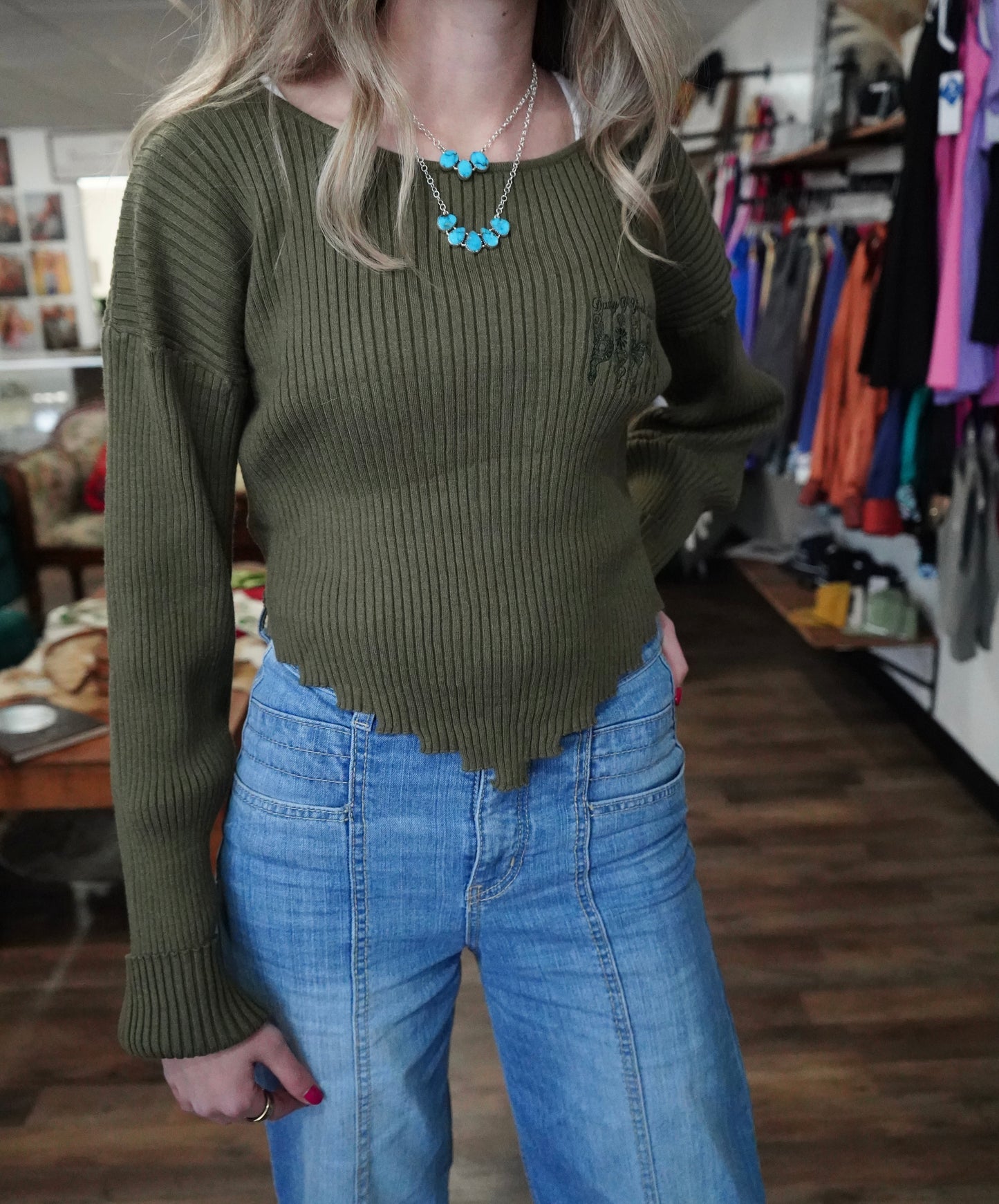 Daisy Spade Cropped Sweater