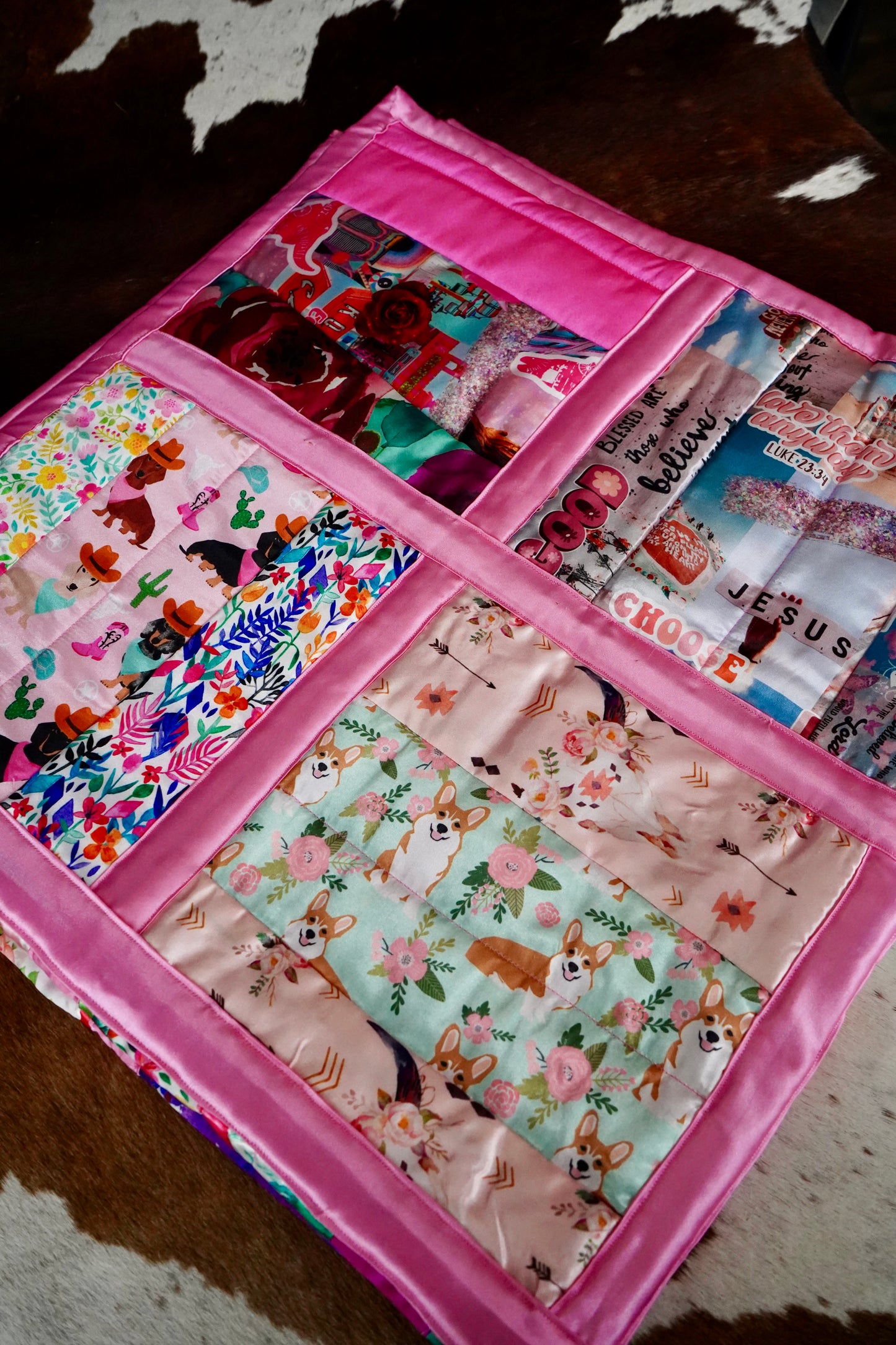 DiYDCo - Handmade Quilted Satin & Cotton Baby Blanket