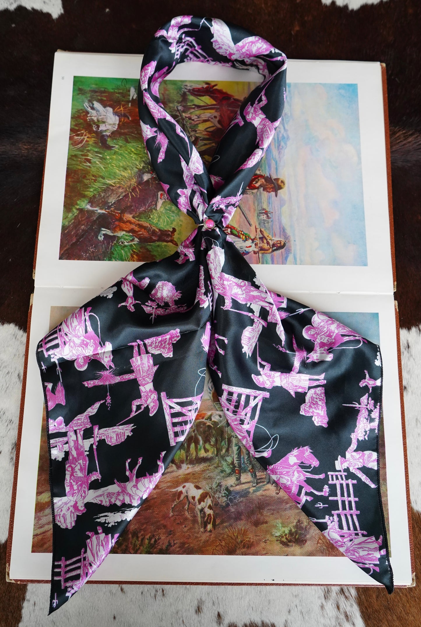 Black w/ Pink Cowgirlin Wild Rag